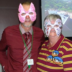 Tassie Pete & Jennifer trying their luck.