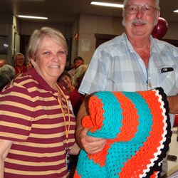Bob looking happy with his rug.