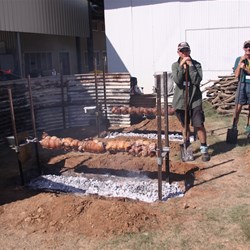 meat on for the spit roast.