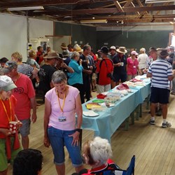 Sharing with the men after mens shed.