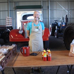 Nathan all ready for dishing up the toast.  Little did he know what was going to happen.!!!