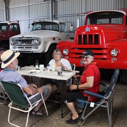 A very interesting back drop for breakfast.