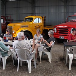 Breakfast at the truck museum.