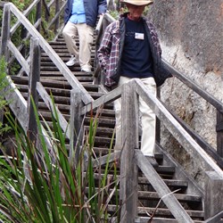 Coming down the stairs to Elephant rocks