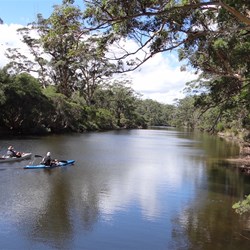 Paddling back to camp.