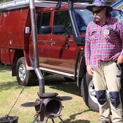 Rod and his fantastic little fire/cooker, that he has made.   A few trips to the tip.
