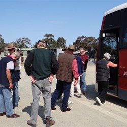 Heading off in the bus to do a wharf to winery cruise on our free day.