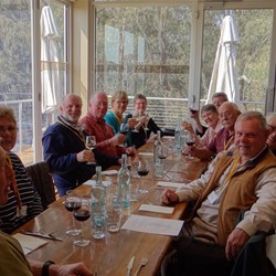 1 of 3 tables at the winery for lunch.