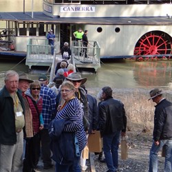 Boarding the Canberra to come back to base.  All well fed & loaded up with wine.  Well some more than others!!!!!