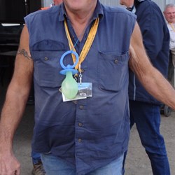 Viv sporting a dummy.