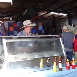 Sausage sizzle table.