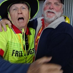 Brad getting his hug from Muzza!!