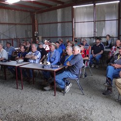 An attentive audience listening to Paul.