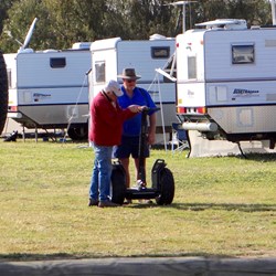 A couple of Boggers checking out Viv's segway.