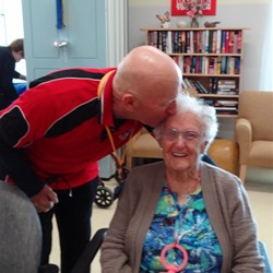 Muzza caught giving away his dummy to Jean !!!!  She looks happy.
