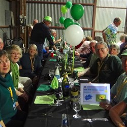 The quiet table at the back.