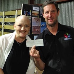 Sharni & Phil from One & All who are very happy with their donation from BOG.