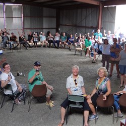 The afternoon tea on the last day of the muster.  Depleted in number but not BOG spirit.