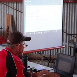 Noel giving a demonstration on how to use the BOG site.