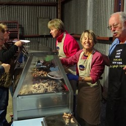 Julie, Sue and Turist all great helpers at the Spit Roast.