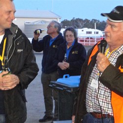 Welcome drinks night .  Matt & Greg