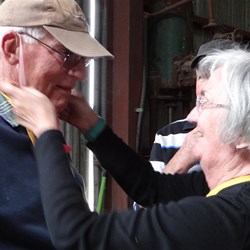 Pam was very glad to hand her dummy over to Ken.