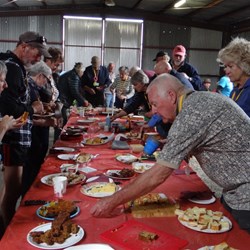 Sampling the wares from the cookoff.