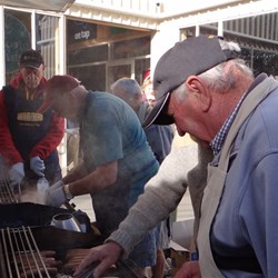 Some of the guys cooking at the breakfast.
