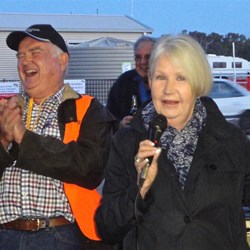 Local Councillor Annie Vickers at the welcome drinks evening.