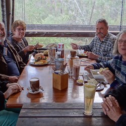 Happy lunchers at Boranup cafe.