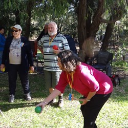Evening bocce game.  Good action Sandy.