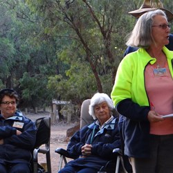 Shirley organising us for tomorrow's game of mini golf.
