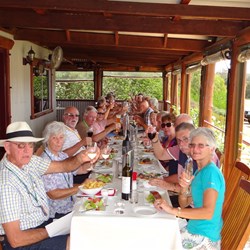 Lunch at Brookwood winery.  Great food, wine & company.