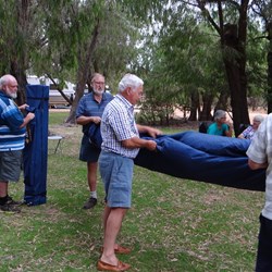 After the last formalities of the muster starting to pack up the meeting point Gazebo.