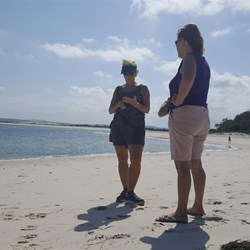 Leslie and Chris enjoying windy whoopa