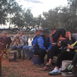 Camp fire happy hour at Werai Station