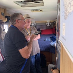Brian assisting in Tuckers van