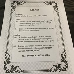 Menu was excellent. 