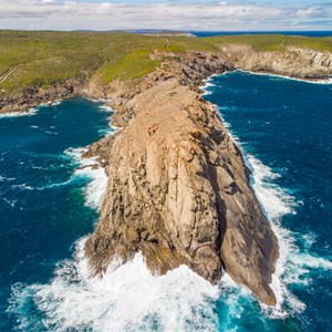 Sparkling Island from drone out to sea