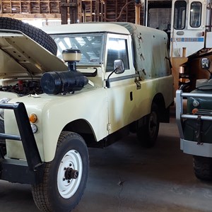 Lots of old Land Rovers