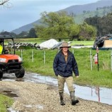 Graham checking the road