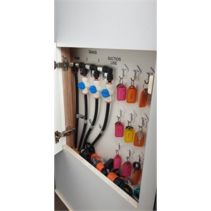 1 potable, 3 non potable, 1 x grey water tanks