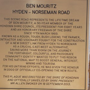 Ben Mouritz memorial plague