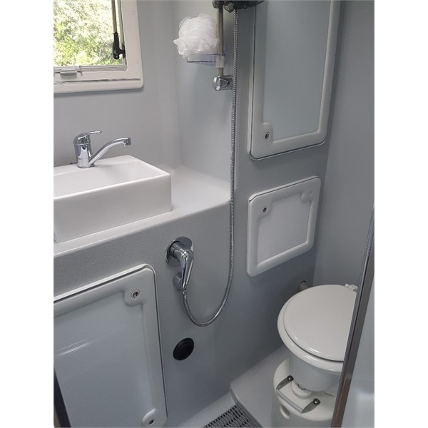 Bathroom - mirror in cupboard and large one LHS vanity
