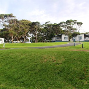 Cabins high on the hill have great ocean views