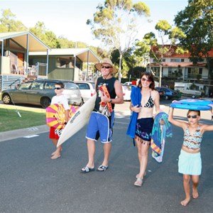 A stroll to the beach from Burleigh Beach Tourist Park, Gold Coast