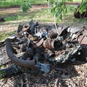 Remains of one of 4 Pratt & Whitney Engines