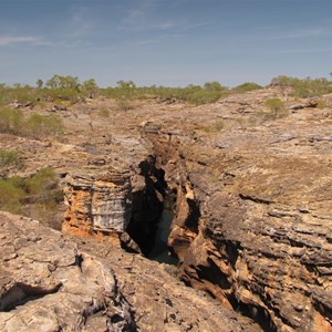 Birds eye view - scything through the sandstone