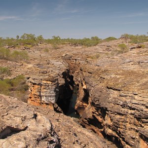 Birds eye view - scything through the sandstone