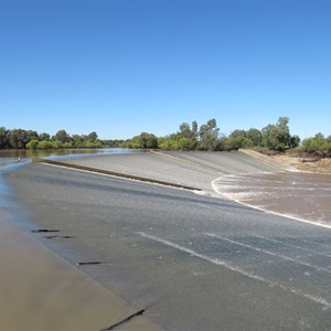 Weir upstream of bridge